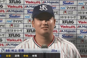 村上宗隆(21) 打率.331(2位)/18本塁打(3位)/61打点(4位)/OPS1.046(1位)