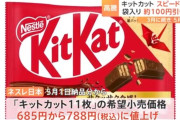 キットカット値上げ　11枚入り685円→788円に　来月1日から13枚→11枚に減量すると発表したばかり