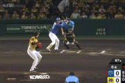 【阪神対中日12回戦】中日、6回表2アウト一三塁から上林の2点タイムリーツーベースで先制！！！！！！！！！！！！！！！