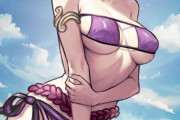 【FGO】水着姿の丑御前イラスト！　ビキニ姿も美しいです！！