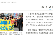 生活保護者が生存権を求めるデモ「たまにはウナギも食べたいぞ、たまには旅行に行きたいぞ」