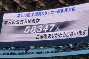◆高校サッカー◆決勝の観客数が過去最多の58,347人！1大会合計観客数記録も更新