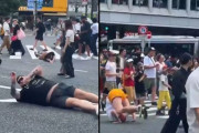 「日本が観光客にうんざりしてる理由がこれ」外国人、渋谷交差点で転がりまくる…