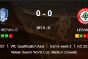 ◆Ｗ杯亜最終予選◆B組2節 韓国×レバノン 韓国後半クォンの1点を守りきり薄氷の勝利