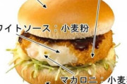 グラコロの原材料→バンズ［小麦］パン粉［小麦］ベシャメルソース［小麦］マカロニ［小麦］キャベツ［野菜］