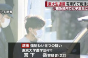 痴漢で逮捕された東大生の宮下岳くん(22)、去年と一昨年も痴漢で捕まっていた