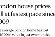 【緊急速報】ロンドンの不動産が暴落開始　金融危機以来で最速ペース