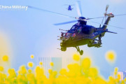中国陸軍のWZ-10攻撃ヘリコプターが低高度飛行訓練のために離陸！