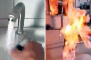中国の水道水はライターを近づけると火が付くの知ってる？　燃料要らずだな！　※動画あり