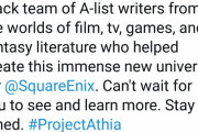 スクエニ新作PROJECT ATHIA、脚本をFF15板室でなくスターウォーズの作家が担当する模様