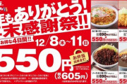 【かつや】　竹のカツ丼 定食 カレーが税込み605円セール