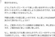 【メルカリ】ディズニーチケット大人2枚を38,000円で転売する人 VS 3,800円で買おうとする人のバトル勃発