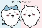 ハチワレ「おまたについてるコレあるじゃん」　ちいかわ「ﾝ?」　ハチワレ「え？ないの？　見ていい？」　ちいかわ「ｳﾝ!」
