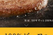 マクドナルド「へぇ。100%ビーフなんだ。」