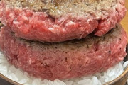 【画像】生ハンバーグ丼とかいう攻めすぎグルメ、日本で流行ってしまうｗｗｗｗ