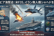 【戦闘開始】イラン製無人機シャヘドが米空母に接近　米軍のステルス戦闘機F35が撃墜