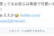 【悲報】陣内にツイート晒された素人さん、アカウント削除に追い込まれる