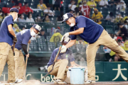 【阪神】阪神園芸、神整備！約３０分の中断後、たった１０分で元通り　４５分遅れで広島戦開始