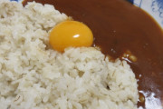 今までカレーに生卵って頭おかしいと思ってたんだけど今日初めてやったら衝撃的に美味かった