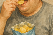 今じゃもう60グラムのポテチ一袋食うのに3回とかに分けないと油キツくてとても食えない
