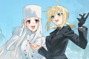 【FGO】アイリ＆セイバーイラスト！！　アイリをエスコートするスーツセイバー最高です！！