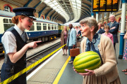 【決定的瞬間】駅員「ジューシーメロンを持ったお客様は黄色い線の内側に」胸デカ女さん「！」→咄嗟に反応してしまうｗｗｗｗｗｗｗｗ