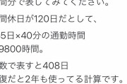 【画像】片道30分を通勤に費やすバカ、1年間で2年分も無駄にしていたｗｗｗ