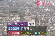 秋田県「30年で人口が4割減りました」← これ