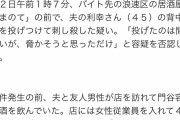 妻が夫に包丁を投げる 背中に刺さり死亡 大阪  [6/12]
