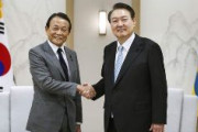 【速報】麻生副総裁、韓国大統領と会談　ユン「民間交流の活性化に寄与して」麻生「対話と協力が持続しなければならない」「関係の早期の復元と発展のため引き続き努力する」