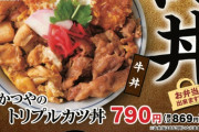 【朗報】かつやのトリプルカツ丼(790円)、めちゃくちゃ美味い