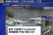 北海道～和歌山沿岸に津波警報､岩手･久慈港では1m30cm観測 気象庁｢津波は1日程度は継続する可能性｣