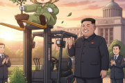 金正恩がフォークリフトを運転して植樹　ﾖｼｯ