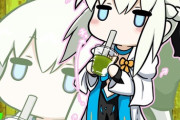 【FGO】スムージー飲んでるデフォルメモルガン様！！　仰け反るの可愛いなw