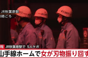 JR秋葉原駅　車内で5人切り付けられ4人けが　女の身柄を確保