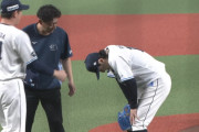 西武・隅田知一郎、左腕に打球直撃し無念の初回降板　グラブたたき悔しさあらわ