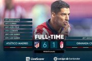 ◆リーガ◆3節 アトレチコ×グラナダ アトレチコ6発大勝！新加入スアレス早くも2G1Aと本領発揮！