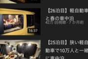 【悲報】おっさんが車中泊するYouTubeチャンネル、とんでもない再生数を叩き出してしまうｗｗｗｗ