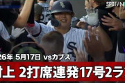 村上宗隆がメジャー単独トップの2打席連続17号ホームラン！←「カミカゼだ！」（海外の反応）