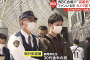 【悲報】WBCを観に東京ドームに来た野球ファン、盗撮で逮捕されるＷＷＷＷＷＷＷＷＷＷ