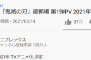 【朗報】鬼滅2期のPV、たった1日で826万再生されるｗマジで化け物で草ｗｗｗｗ