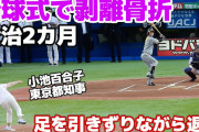 小池百合子知事、ヤクルトー阪神戦の始球式で骨折