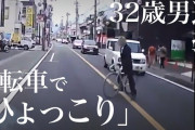 【悪質】「驚くカオ見たかった」自転車でひょっこり対向車線へ飛び出し、車に急ブレーキかけさせた男逮捕