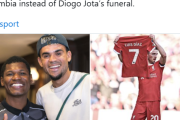 【悲報】リバプールFWルイス・ディアス、故ジョタの葬儀に参列せず、批判にさらされる…