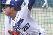 中日育成1位・松田　初の“御前投球”で42球　与田監督「指にかかった球は良い」