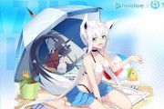 Vtuber アズレンコラボ白上フブキ別衣装イラストｷﾀ――(ﾟ∀ﾟ)――!!やっぱ水着良いっすね・・・
