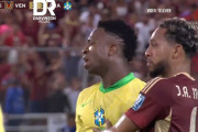 ◆悲報◆ヴィニシウスJｒさん、W杯南米予選ベネズエラ戦勝ち越しチャンスのPKを止められ正面の跳ね返りも枠外😭
