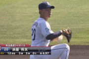 161キロ左腕の西武浜屋、２球２被弾も立て直す