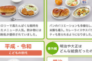 【画像】政府広報オンラインが紹介した【平成・令和の給食メニュー】に保護者達から総ツッコミ「先週の給食これだけど...(;_;)」