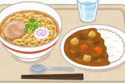 【朗報】この安っぽいラーメンとカレーセットを見てよ
